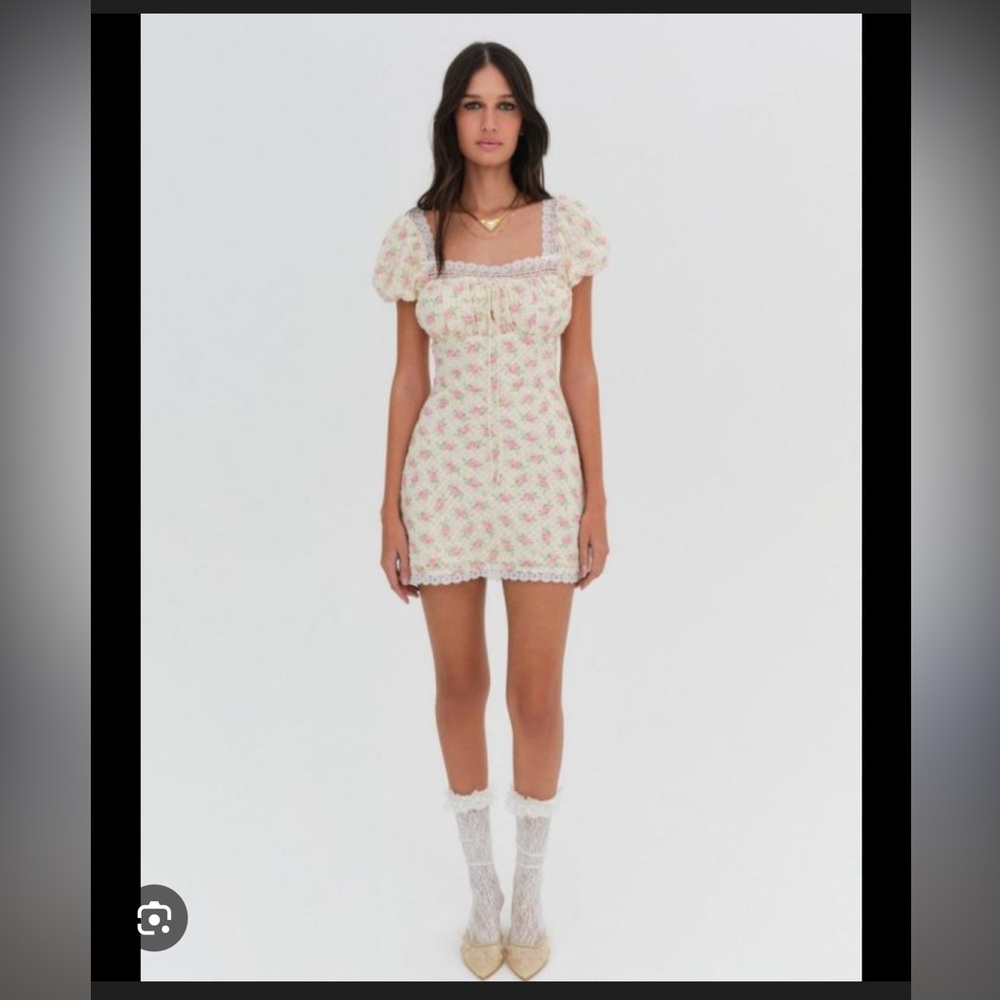 For Love And Lemons Maxine puff sleeve mini dress 🪽